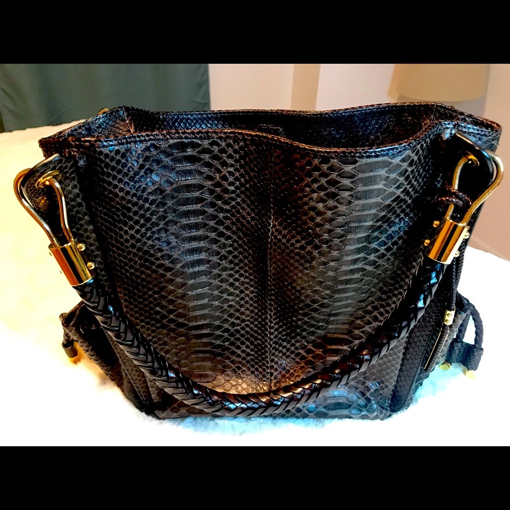 Michael Kors Collection Authentic Python Skorpios Shopper